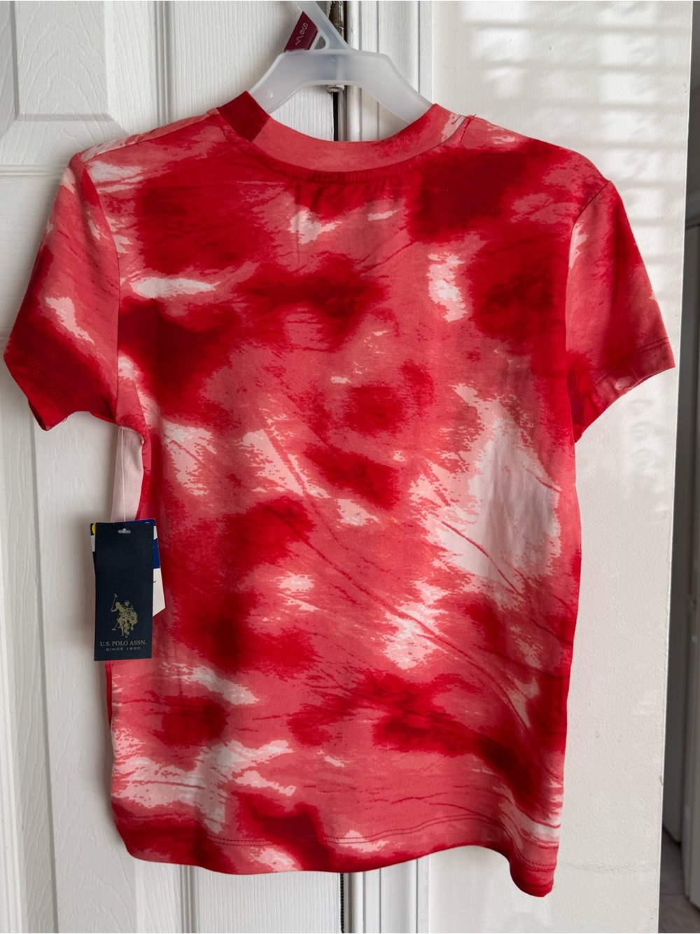 US Polo Assn Boys Pajama Set 6/7 Red Tie Dye USA Shirt Gray Shorts SleepWear New - Picture 7 of 16